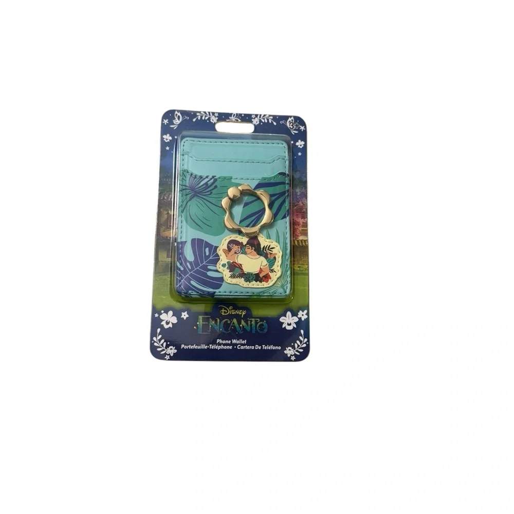 Disney Encanto Teal & Navy Card Phone Wallet with Character Charm and Ring